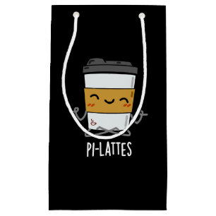 Pi-lattes Funny Latte Pilates Pun Dark BG Kleine Geschenktüte