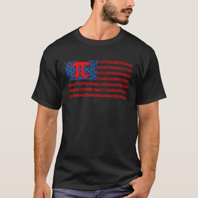 Pi Math American Flag 3 14 Pi Number Symbol Math S T-Shirt (Vorderseite)