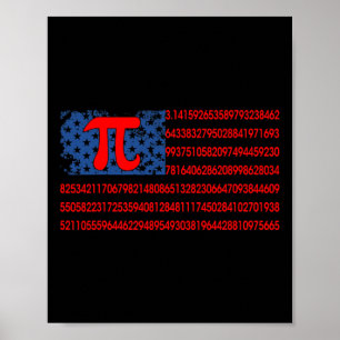 Pi Math American Flag 3 Poster