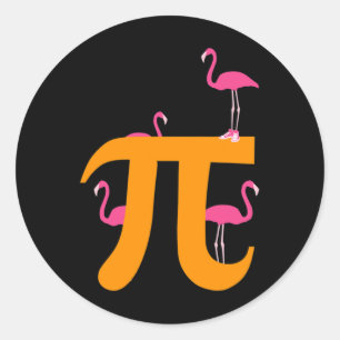 Pi Math Funny Pi Tag 3.14 Math Funny Flamingo Gesc Runder Aufkleber