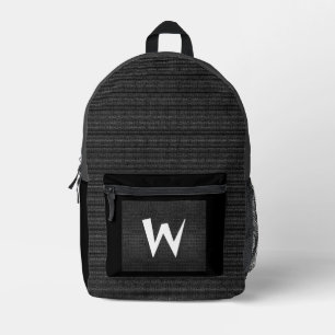 Pi Math Nerd Lehrer Schwarz Grau Monogramm Bedruckter Rucksack