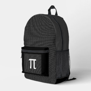 Pi Math Nerd Science Student Lehrer Black Gray Bedruckter Rucksack