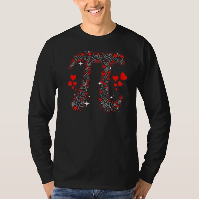 Pi Math Valentine Mathe Lehrer Valentinstag T-Shirt (Vorderseite)