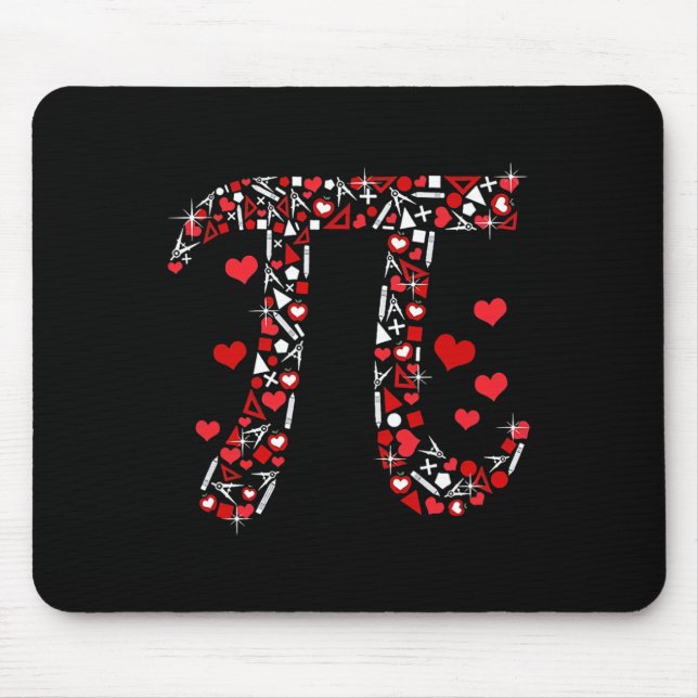Pi Math Valentine Shirt Mathematiker Valentine D Mousepad (Vorne)