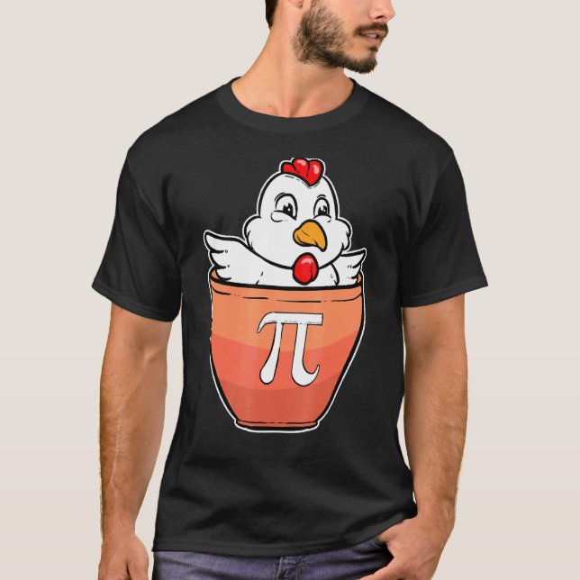Pi Mathe Hühner Topf T-Shirt (Vorderseite)