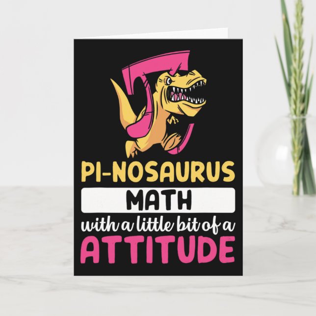 Pi Mathe Mathematik Dinosaurier Dino Pi Tag  Karte (Vorderseite)