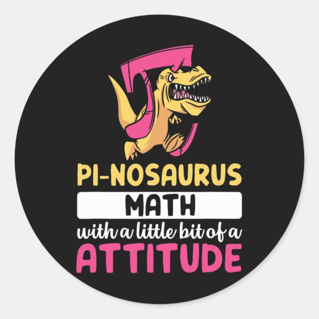 Pi Mathe Mathematik Dinosaurier Dino Pi Tag  Runder Aufkleber (Vorderseite)