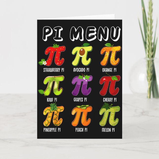 Pi-Menü 3.14 Pi-Symbol Lustiger Fruchtlehrer Kind  Karte (Vorderseite)