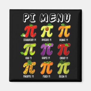 Pi-Menü 3.14 Pi-Symbol Lustiger Obst-Lehrer-Kinder Magnet