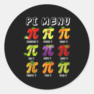 Pi-Menü 3.14 Pi-Symbol Lustiger Obst-Lehrer-Kinder Runder Aufkleber