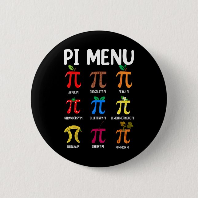 Pi Menü 3.14 Pi Symbol - Mathe Teacher Happy Pi Da Button (Vorderseite)