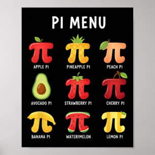 Pi-Menü 3,14 Pi-Zahlensymbol Mathelehrer Lustig F Poster