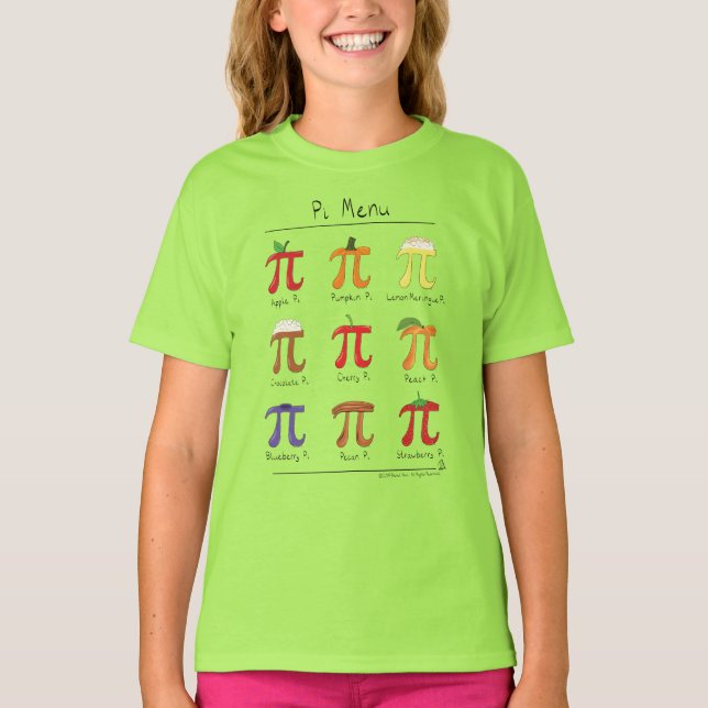 Pi Menu Niedlich Mathe Pi Day Kid's Girl's T - Shi T-Shirt (Vorderseite)