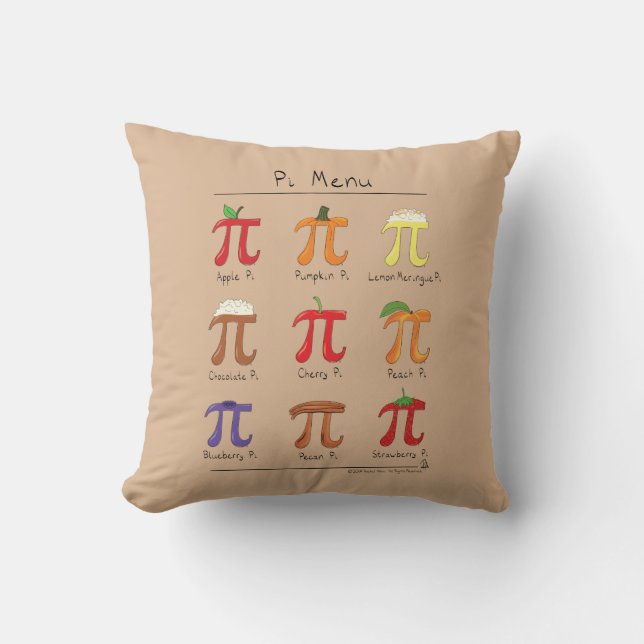 Pi Menü Niedlich Mathematik Pi Day Pillow Kissen (Vorderseite)