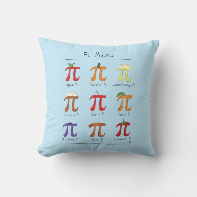 Pi Menü Niedlich Mathematik Pi Day Pillow Kissen (Vorderseite)