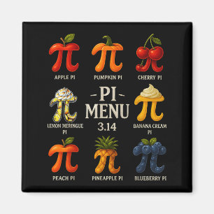 Pi-Menü Pi-Tag 3.14 Lustiges Obstkuchen-Menü Lehre Magnet