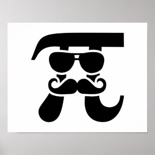 Pi Mustache-Sonnenbrille Poster
