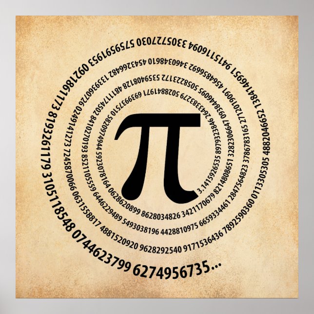 Pi Number Spiral Design Poster (Vorne)