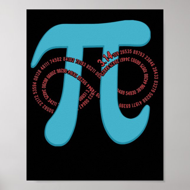 Pi Nummer 3.141 Infinity Geek Poster (Vorne)