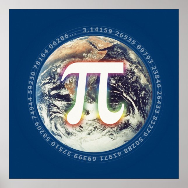 Pi Nummer auf Erden | Math Poster (Vorne)
