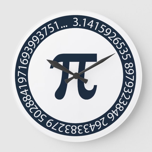 Pi-Nummer-Design Große Wanduhr (Vorderseite)