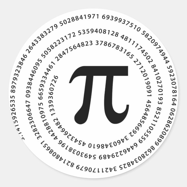 Pi-Nummer-Design Runder Aufkleber (Vorderseite)
