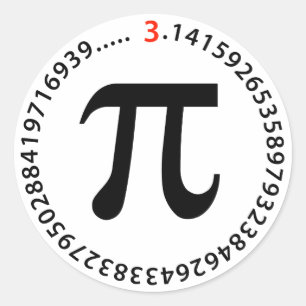 Pi-Nummer-Design Runder Aufkleber