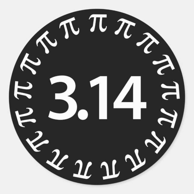 Pi-Nummer-Design Runder Aufkleber (Vorderseite)