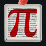 Pi Ornament Aus Metall<br><div class="desc">Ihre Lieblings-irrational-Zahl,  pi,  das Symbol,  trug auf ein paar hundert Dezimalstellen auf Shirts,  T-Shirts und mehr. Zeigen Sie Ihre Liebe von Geometrie,  Mathematik,  Physik und Naturwissenschaften!</div>