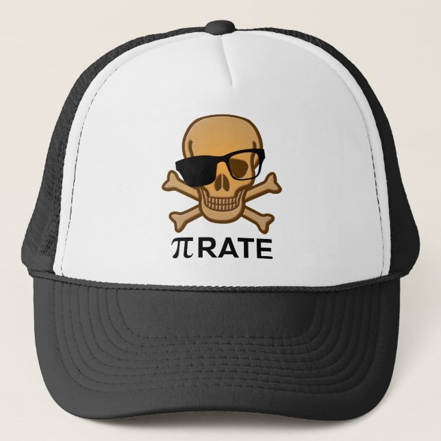 Pi Pirate Funny Math Geometry Ball Cap Hat Nerd Truckerkappe (Vorderseite)