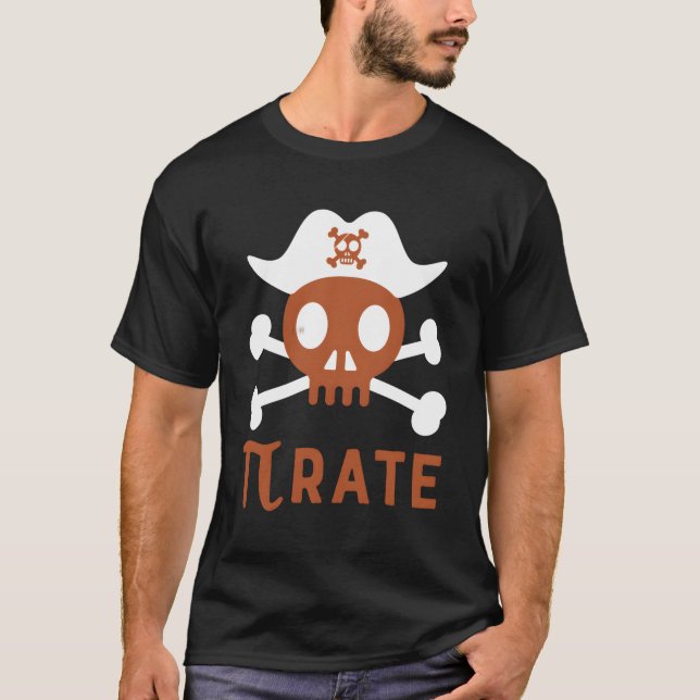 Pi Rate Pi Day Numeric Mathmatic Joke T-Shirt (Vorderseite)