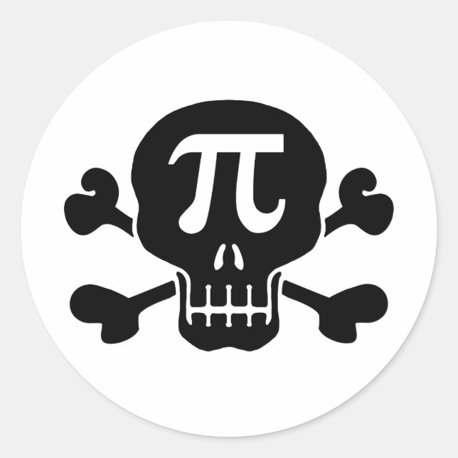 Pi-Rate Runder Aufkleber (Vorderseite)