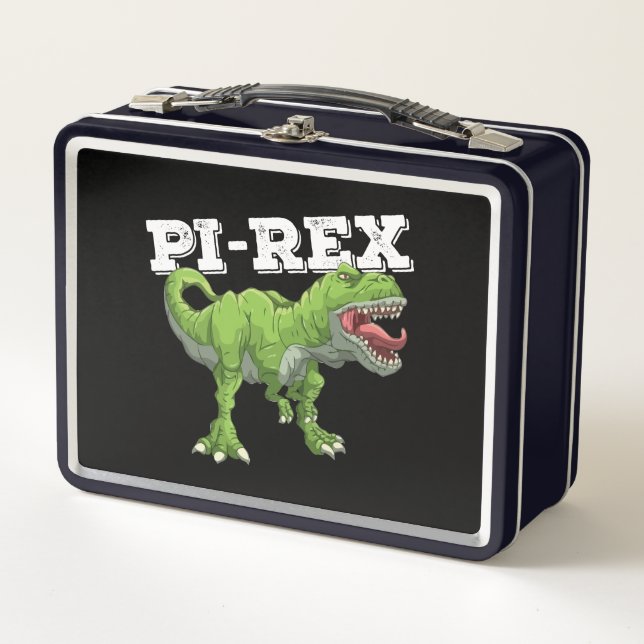 Pi Rex Day Dinosaur Mathematik Metall Brotdose (Vorderseite)