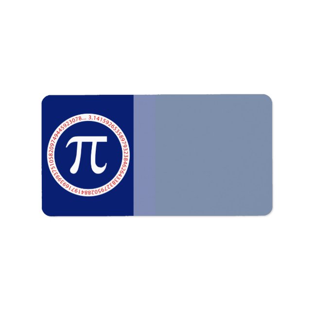Pi Ring on Navy Blue Adressaufkleber (Vorne)