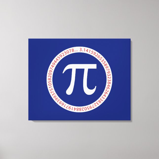 Pi Ring on Navy Blue Leinwanddruck (Vorderseite)