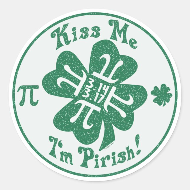 Pi-Rish Party Gear Runder Aufkleber (Vorderseite)