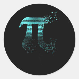 Pi Shatter Aquamarin Designer Pi Day Premium Runder Aufkleber