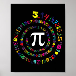 Pi Spiral Novelle for Pi Day Teacher Kids Poster