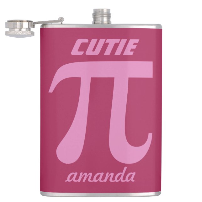 Pi/Süsse Pi benutzerdefinierte Monogramm-Flasche Flachmann (Geöffnet)