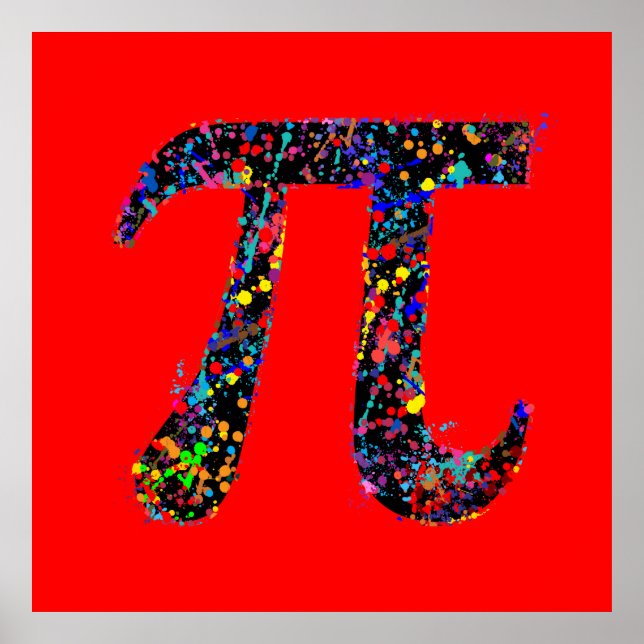 Pi Symbol Action Painting Spritzer Poster (Vorne)