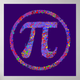 Pi Symbol Action Painting Spritzer Poster