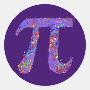 Pi Symbol Action Painting Spritzer Runder Aufkleber