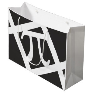Pi Symbol Black and White Graphic Gift Bag Große Geschenktüte