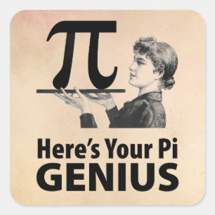 Pi-Symbol Humor Quadratischer Aufkleber