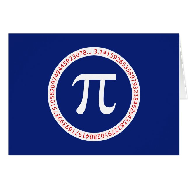 Pi-Symbol in Circle auf Navy Blue (Vorderseite (Horizontal))