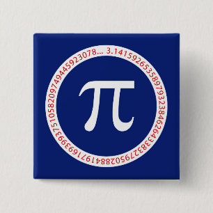 Pi-Symbol in Circle auf Navy Blue Button