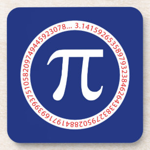 Pi-Symbol in Circle auf Navy Blue Getränkeuntersetzer