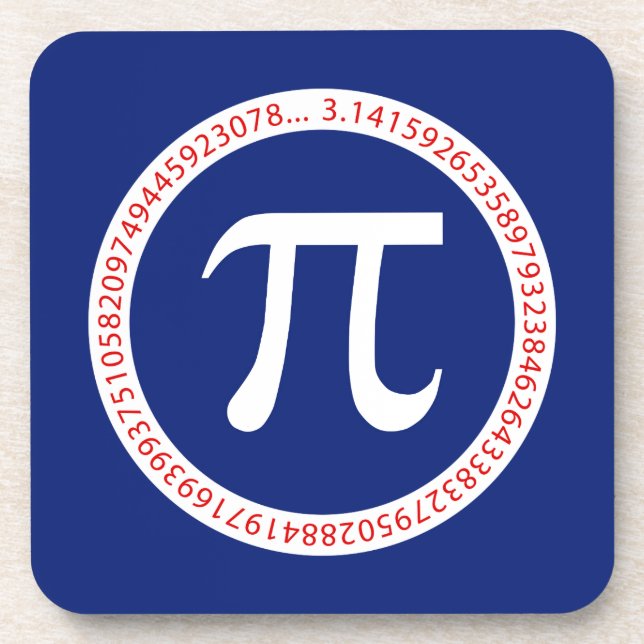 Pi-Symbol in Circle auf Navy Blue Getränkeuntersetzer (Vorderseite)