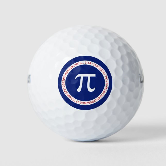 Pi-Symbol in Circle auf Navy Blue Golfball (Vorderseite)