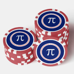 Pi-Symbol in Circle auf Navy Blue Pokerchips